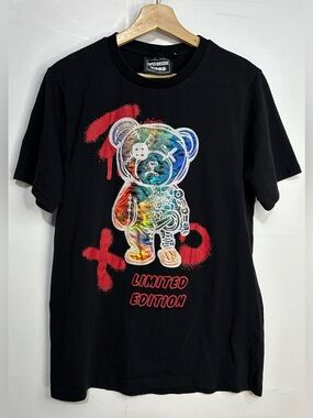 5 for $25🔥Super Massive Embroidered Bear Limited Edition Black T-Shirt Large